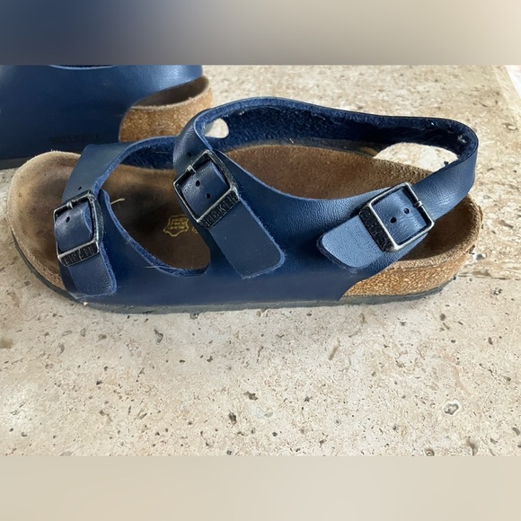 Birkenstock Unisex Youth Navy Blue Leather Sandals Size 33 (210 C2) US 2 - Picture 3 of 7